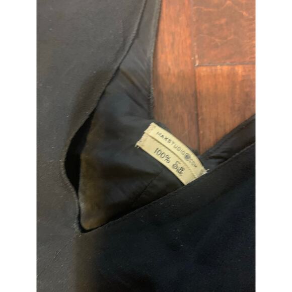 Vintage Maxstudio.com 100% Silk Black A Line Dress - Sz Large - Picture 8 of 8